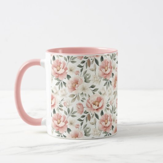 Mug Peonées roses poussiéreuses (Gauche)