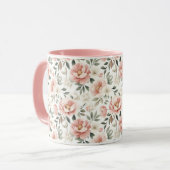 Mug Peonées roses poussiéreuses (Devant gauche)