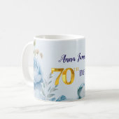 Mug Peonies 70th birthday Party Invitation (Devant gauche)