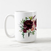 Mug Peonies de Bourgogne foncée Roses rousses Nom pers (Gauche)