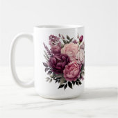 Mug Peonies Roses rose blanc violet Floral Flower (Gauche)