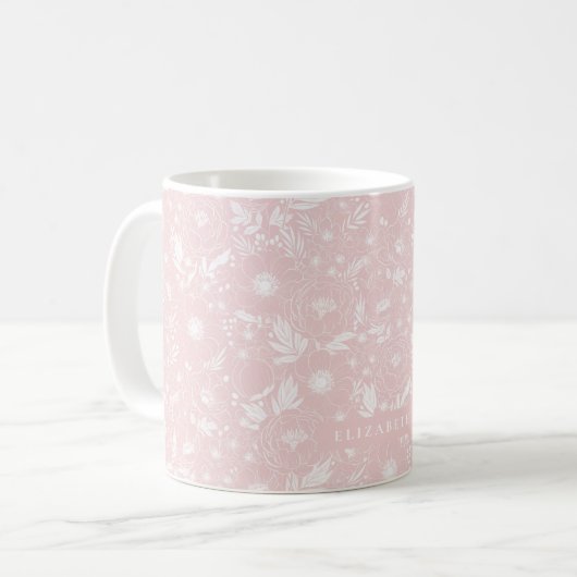 Mug Peony Et Anemone Illustrent Floral (Devant gauche)