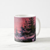 Mug Pépins couverts de neige hiver coucher rouge hiver (Devant droit)