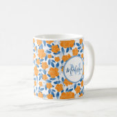 Mug Pépites d'aquarelle et Motif Feuille (Devant droit)