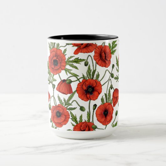 Mug Pépites, rouge et vert sur blanc (Centre)