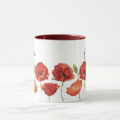 Mug Pépites rouges Aquarelle Août Fleurs de naissance (Centre)