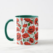 Mug Pépites rouges dans un champ sur blanc (Gauche)