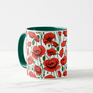 Mug Pépites rouges dans un champ sur blanc