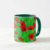 Mug Pépites rouges dans un champ vert (Devant droit)