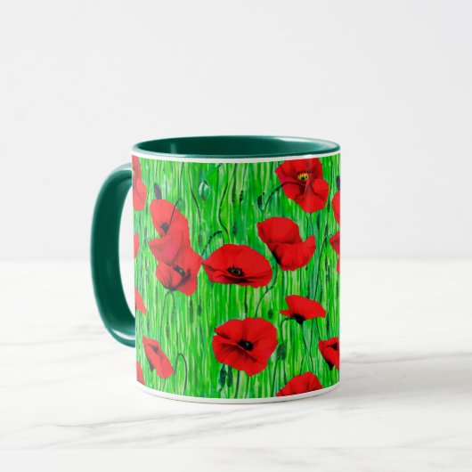 Mug Pépites rouges dans un champ vert (Devant gauche)
