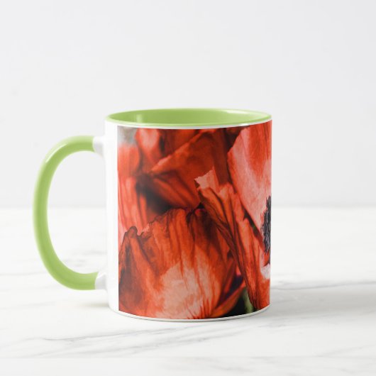 Mug Pépites rouges & Fleurs en pierre Flora Cadeaux d' (Gauche)