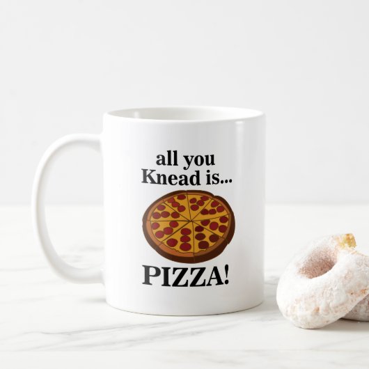 Mug Pepperoni Pizza Nourriture drôle (Avec donut)