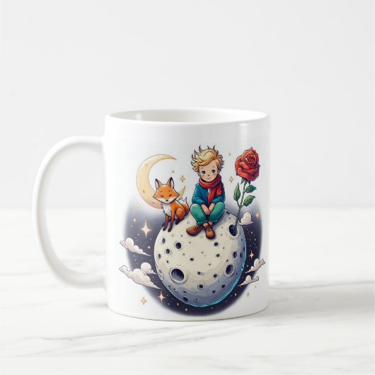 Mug Pequeno Príncipe sentado na lua (Gauche)