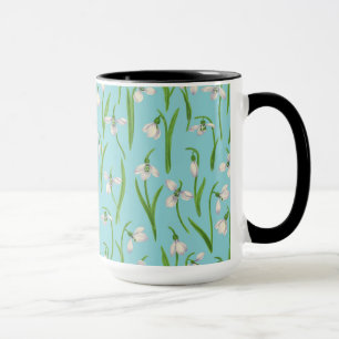 Mug Perce-neige sur fond bleu piscine