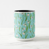Mug Perce-neige sur fond bleu piscine (Centre)