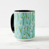 Mug Perce-neige sur fond bleu piscine (Devant gauche)