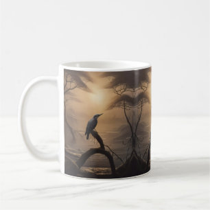 Mug Perche Lune : Un Oiseau Solitaire au crépuscule