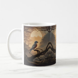 Mug Perche Lune : Un Oiseau Solitaire au crépuscule
