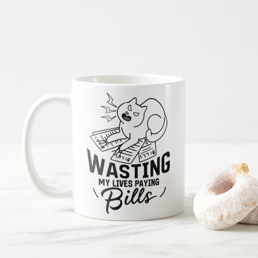 Mug Perdre ma vie Drôle conception de chats (Avec donut)