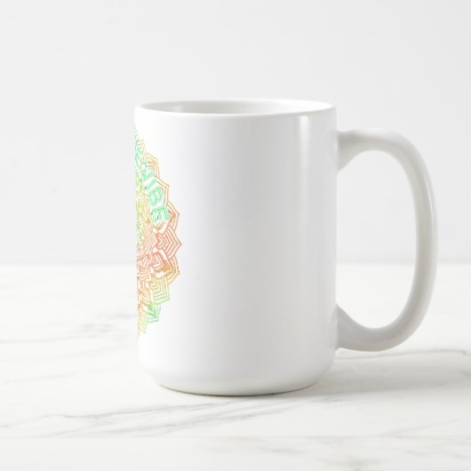 Mug Perdu dans la Mandala Graphique Néon Arc-en-Ciel V (Droite)