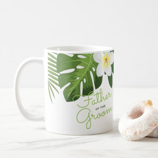 Mug Père botanique du mariage hawaïen de marié (Avec donut)