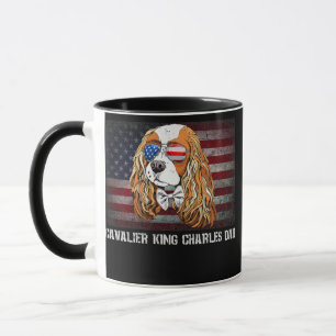 Mug Père Cavalier King Charles Chien Américain Drapeau