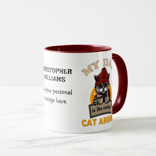 Mug père chat cool personnalisé (Devant droit)