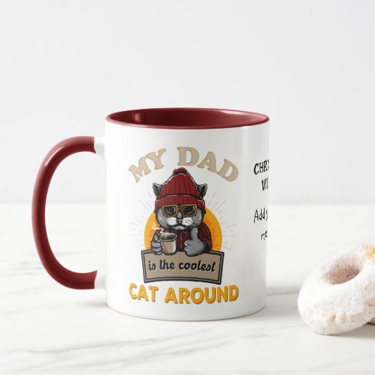 Mug père chat cool personnalisé (Avec donut)