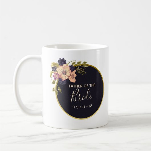 Mug Père de la mariée Floral Blush Aquarelle hiver (Gauche)