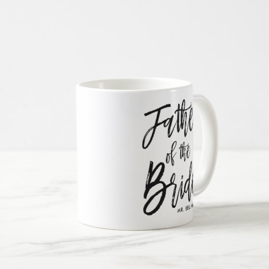 Mug Père de la mariée | Style de script Mariage person (Devant droit)