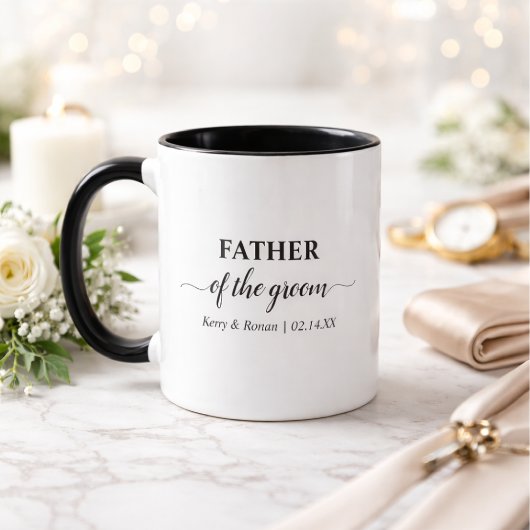 Mug Père du Marié Personnalisé Noir et Blanc