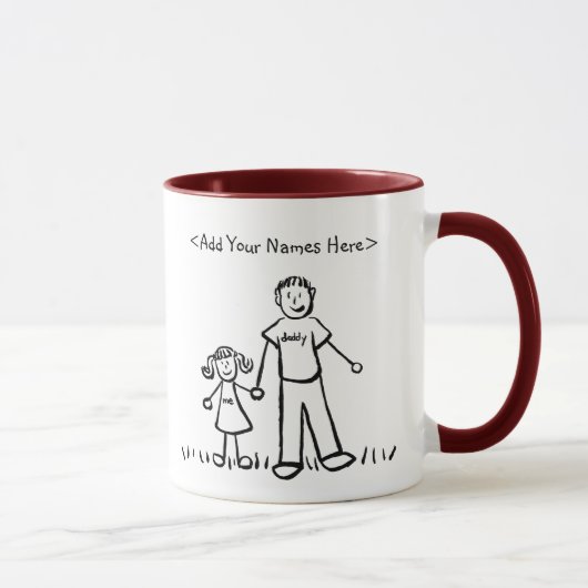 Mug père et fille (nom de la Personnaliser) (Droite)