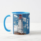 Mug Père Fille Bond Phare Meilleur Papa Jamais Bleu (Gauche)