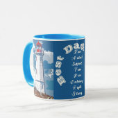 Mug Père Fille Bond Phare Meilleur Papa Jamais Bleu (Devant gauche)