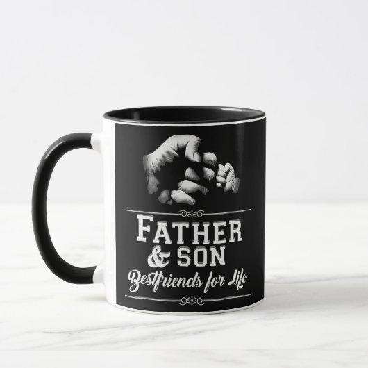 Mug Père Fils Amis Fist Bump Papa Fête des pères (Gauche)