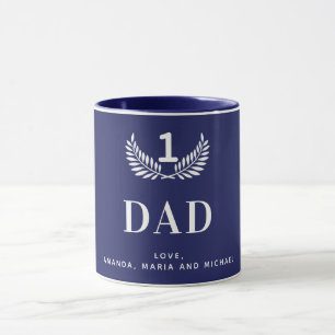 Mug Père marine bleu noms blancs enfants