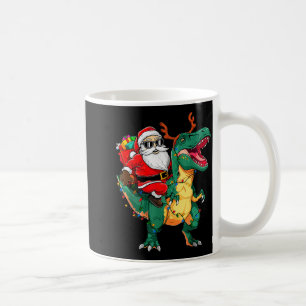 Mug Père Noël à cheval sur un dinosaure T Rex Noël drô