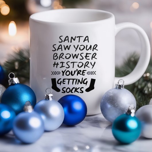 Mug Père Noël a vu votre navigateur drôle | Musique sa