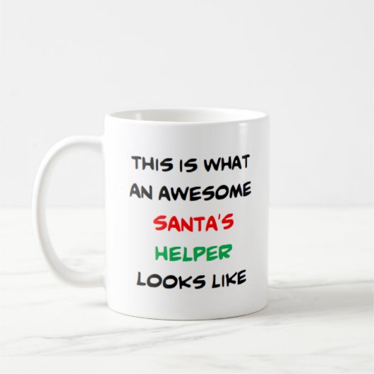 Mug père Noël aide, génial (Gauche)