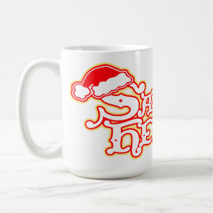 Mug Père Noël aide rouge saisonnier canne de Noël