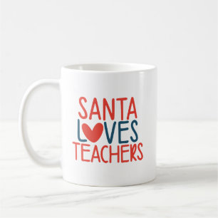 Mug Père Noël aime les enseignants   Funny Christmas T