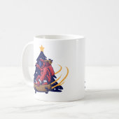 Mug Père Noël astronaute avec skateboard (Devant gauche)
