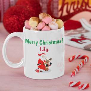 Mug Père Noël au pôle Nord avec le renne au nez rouge