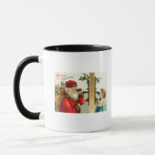 Mug Père Noël au téléphone avec petite fille (Gauche)