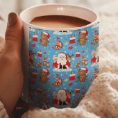 Mug Père Noël avec animaux de la forêt