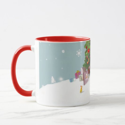 Mug Père Noël avec arbre de Noël (Gauche)