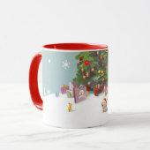 Mug Père Noël avec arbre de Noël (Devant gauche)