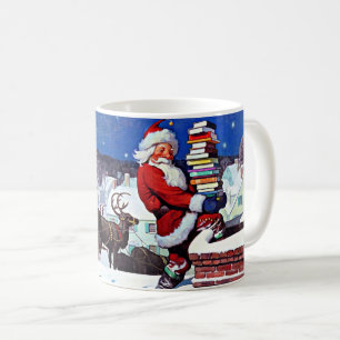 Mug Père Noël avec chargement de livres