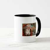 Mug Père Noël avec Holly, scène de village (Devant droit)
