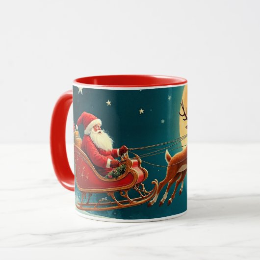 Mug Père Noël avec rennes (Devant gauche)